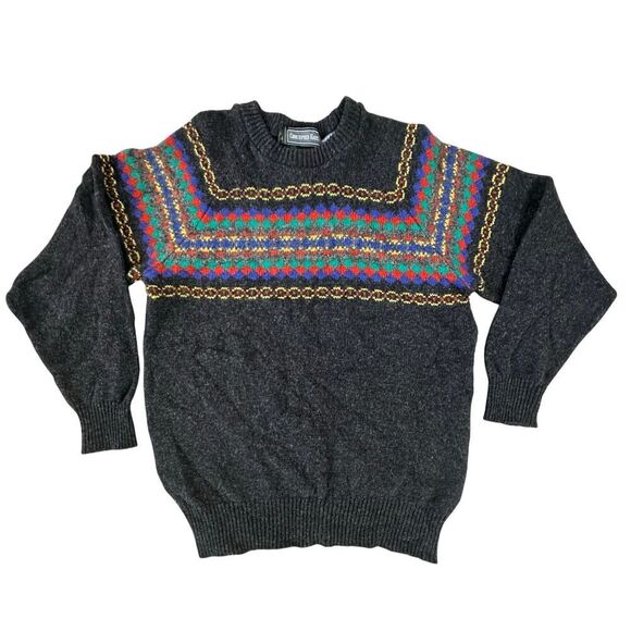 VTG Christopher Hayes Grandpacore Wool Knit Sweater Men’s Large Made in Scotland - Picture 14 of 16